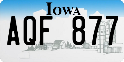 IA license plate AQF877
