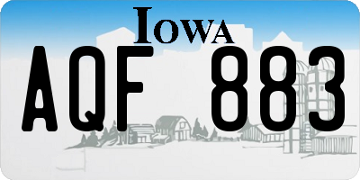 IA license plate AQF883