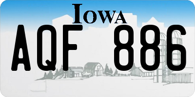 IA license plate AQF886