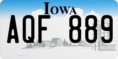 IA license plate AQF889