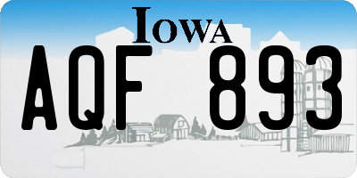 IA license plate AQF893