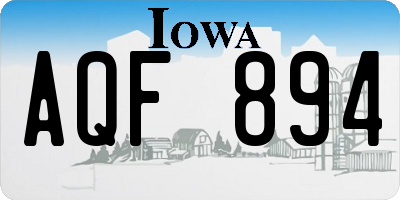 IA license plate AQF894