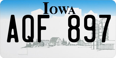 IA license plate AQF897