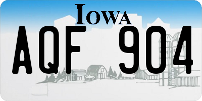 IA license plate AQF904