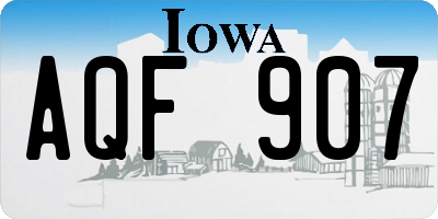 IA license plate AQF907