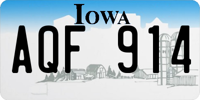 IA license plate AQF914