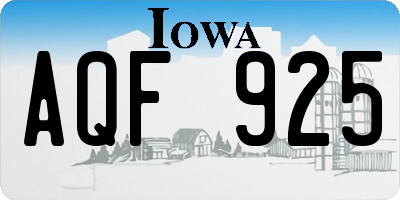 IA license plate AQF925