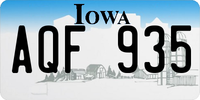IA license plate AQF935