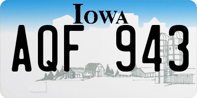 IA license plate AQF943