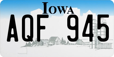 IA license plate AQF945