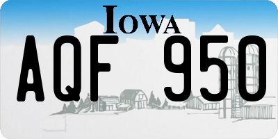 IA license plate AQF950