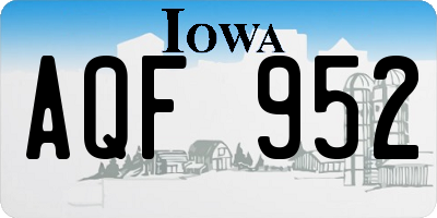 IA license plate AQF952