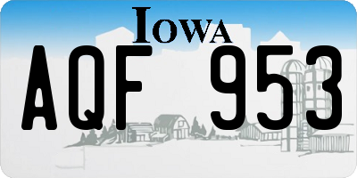 IA license plate AQF953
