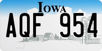 IA license plate AQF954