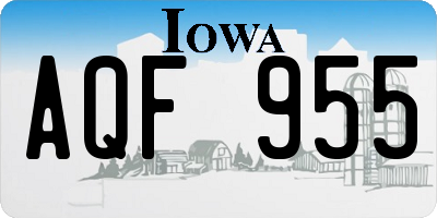 IA license plate AQF955