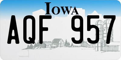 IA license plate AQF957