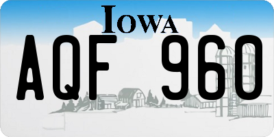 IA license plate AQF960