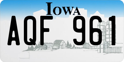 IA license plate AQF961