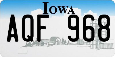 IA license plate AQF968