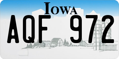IA license plate AQF972