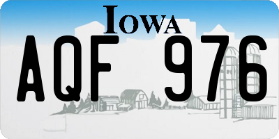 IA license plate AQF976