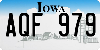 IA license plate AQF979