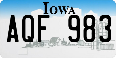 IA license plate AQF983
