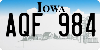 IA license plate AQF984