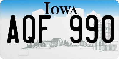 IA license plate AQF990