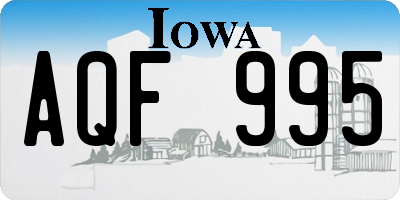 IA license plate AQF995