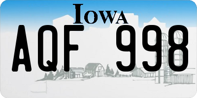 IA license plate AQF998