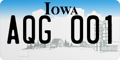 IA license plate AQG001