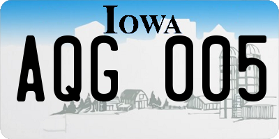 IA license plate AQG005