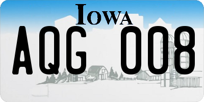 IA license plate AQG008