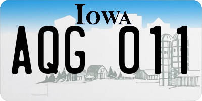 IA license plate AQG011