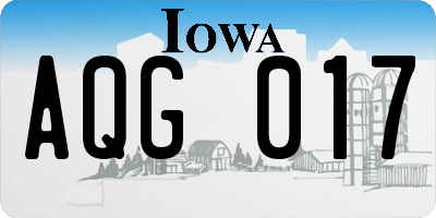 IA license plate AQG017
