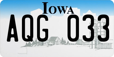 IA license plate AQG033