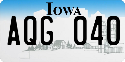 IA license plate AQG040