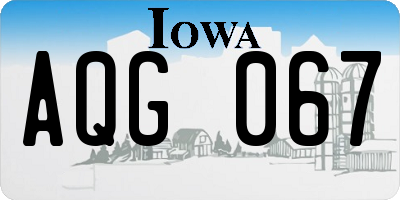 IA license plate AQG067