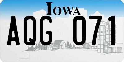IA license plate AQG071
