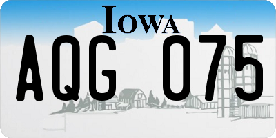 IA license plate AQG075