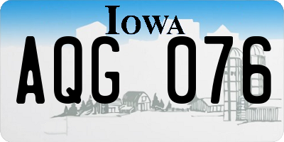 IA license plate AQG076