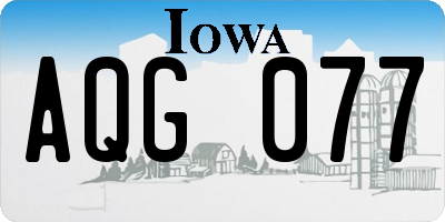 IA license plate AQG077