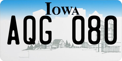 IA license plate AQG080