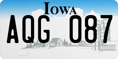 IA license plate AQG087