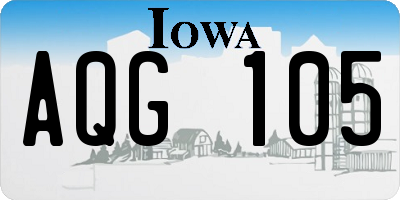 IA license plate AQG105