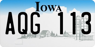 IA license plate AQG113