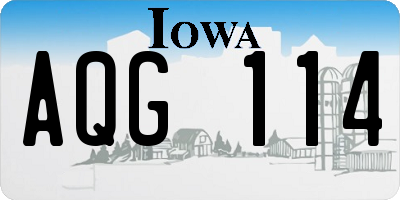 IA license plate AQG114