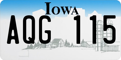 IA license plate AQG115