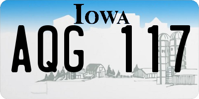 IA license plate AQG117